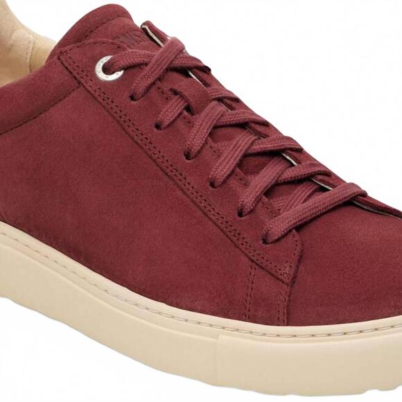 NEW BIRKENSTOCK unisex bend low suede narrow sneakers in varsity zinfandel